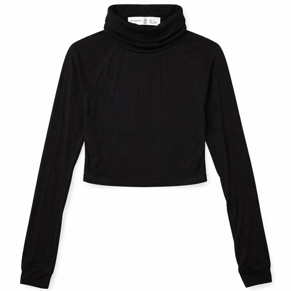 Like New Sunday Best Freshman Cropped Ribbed Turtleneck - Size Medium - Black